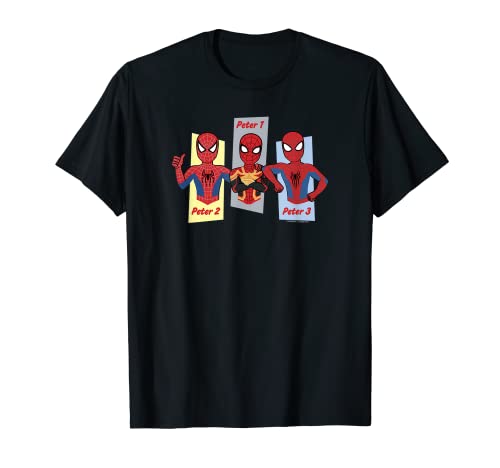 Marvel Spider-Man No Way Home Three Peter Panels T-Shirt
