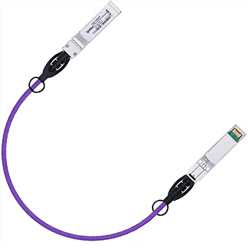 Image of ipolex Colored 10G SFP+ Twinax Cable, Direct Attach Copper(DAC) Passive Cable, 0.5m (1.64ft) in Purple, for Cisco SFP-H10GB-CU0.5M, Meraki, Ubiquit, Mikrotik, Intel, Fortinet, Netgear, D-Link and More