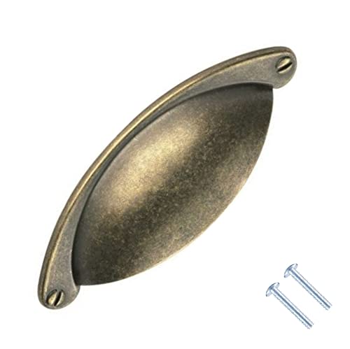 TERF® Antique Finish Cabinet Pull Handle 64mm Semi Circle Handle Pull Knob Including Fixing Screw for Use Window Drawer Cupboard Cabinet Wardrobe Door Gate