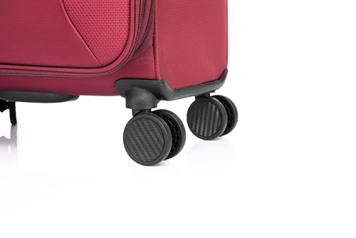 Image of Verage Luxe Toledo Set of 2 (S+M) Softsided Lightweight Spinner Wheels Luggage, Expandable Suitcase with TSA Lock & LED Flashlight, Burgundy (20 /24)