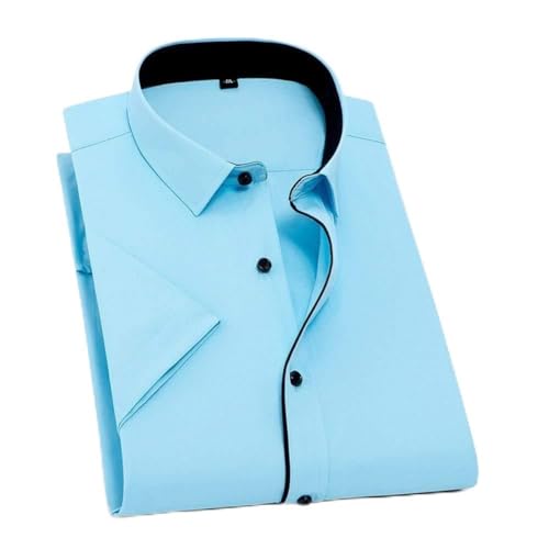 Sarga de Color Puro 8XL 7XL 6XL 5XL de Gran tamaño Hombres Camiseta de Manga Corta Slim Fit Formales Camisa Blanca de Negocios Masculino Camisas de los Hombres de Casual