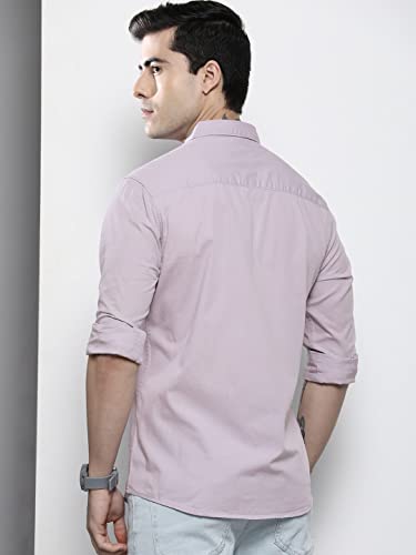 Image of The Indian Garage Co Men Slim Fit Solid Full Sleeves Cutaway Collar Casual Shirt