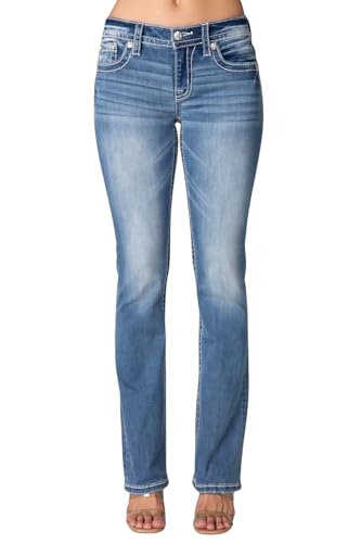 Miss Me Women's Winter Dreamcatcher Mid-Rise Bootcut Jeans2