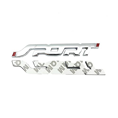 Mactoom Universal Metal 3D Sport Logo Emblem Badge Decals,5.4" Length Car Side Fender Rear Trunk Sport Sticker,2Pcs (Silver) #TOP3