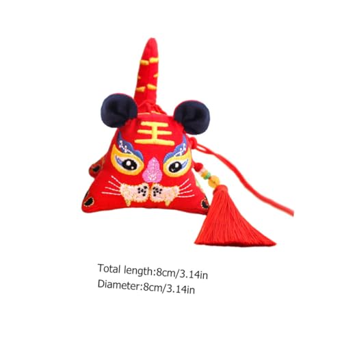 Bolsa de Tela Bordada con Tigre Roja para Ambientador miniatura 2