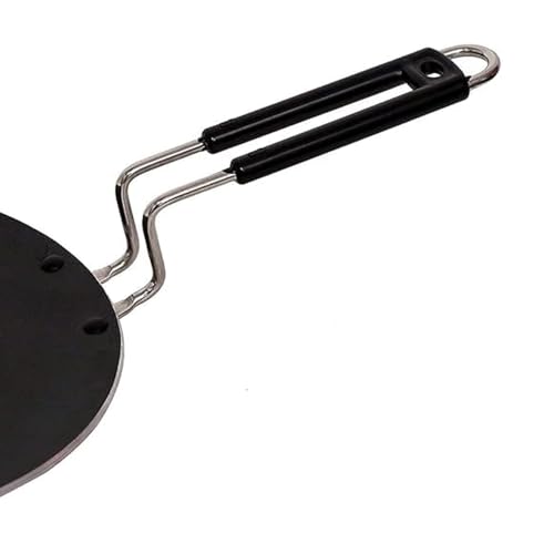 Image of WINK CUTLERY'S Pure Iron Tawa with Steel Handle, Heavy-Duty for Roti, Chapati, Dosa, Paratha, Chemical-Free, Gas and Induction Compatible