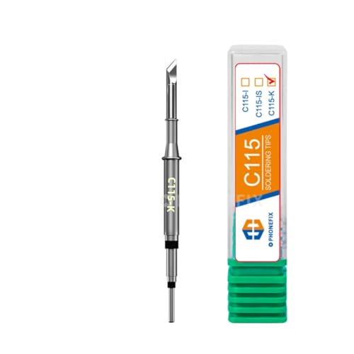 Image of Universal C115-I /IS /K Soldering Iron Tips, Pointed /Curved /Knife Cartridges, Suitable for NT115 Handle, For JBC /GVM /OSS /Aixun Soldering Station Replacement Welding Tip Head (C115-K)