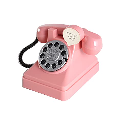 フォロー割対象商品】希少！鍵付き！アンティークピンク電話 ダイヤル