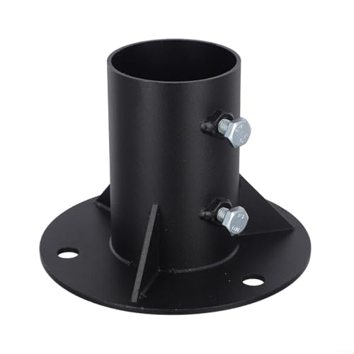 Poste de valla de eslabones de cadena de acero, con estructura de base redonda y soldadura suave, para vallas de cadena, compatible con postes de lámpara, postes de buzón (65 mm)