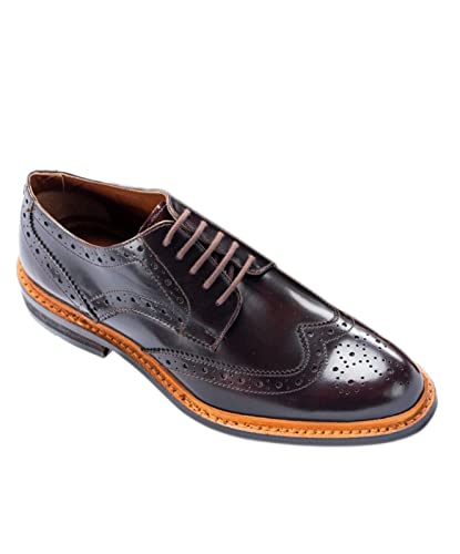 Mens Brogue Leather Dress Shoes Wingtip Lace up Formal Wedding Footwear