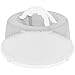 Produktbild Kuchenhaube 33x15cm mit Farbwahl Tortenbehälter rund Kunststoff Tortenbox Kuchenbehälter Tortenglocke Transportbehälter Kuchen Torten Box (Weiß)