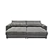 Big Sofa BARURA Cord dunkelgrau – XXL Couch mit großer Liegefläche, modernes Sofa 292x194 cm inklusive Nierenkissen
