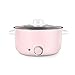 GAOFQ 3L mini przenośna elektryczna patelnia czajnik nieprzywierająca powłoka kuchenka do zupy owsianki na parze elektryczna patelnia, różowa