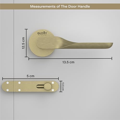 Image of GLOXY Mortise Tower Bolt for Bathroom Main Door Lock, Balcony Store Room Without Key Pull Handle Set with Brass Baby Latch for Balcony |Antique Finish (2 Years Warranty, Pack of 1)