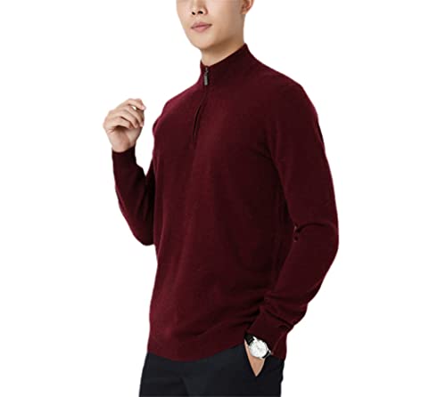 Pull col zippé homme cachemire rouge une douceur unique