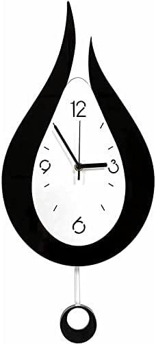 Bluond Wall Clock Battery Operated Silent Non-Ticking Wall Clocks,20.4 Inch Water Droplet Design Acrylic Swing Wall Clock for Indoor Kitchen Office Decorative
