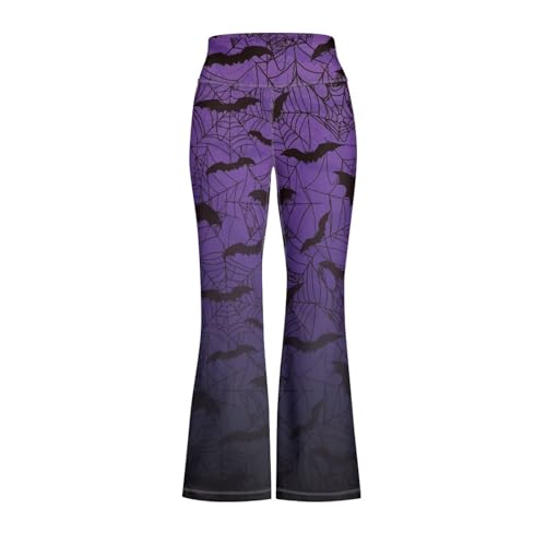 YEXIATODO Halloween Leggings for Girls Purple Bat Leggings Size 5-6 Yoga Pants for Teen Girls Workout Active Dance Tights Sweatpants Enjoy The Pleasure of Sports with Ease