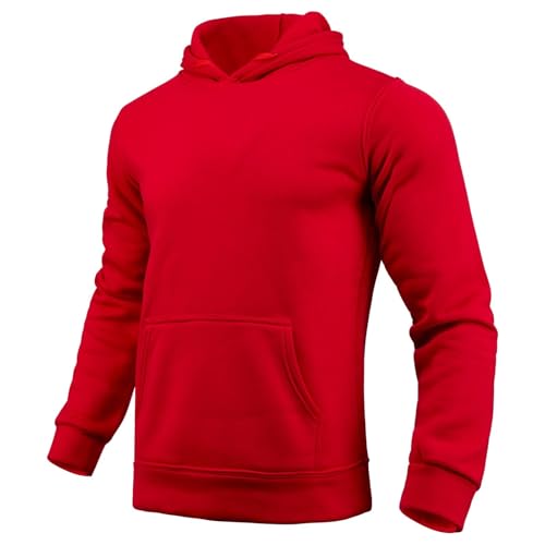 Mens Pullover Hoodie Casual Winter Sweatshirt Soft Warm Hooded Top With Drawstring And Kangaroo Pocket Streetwear