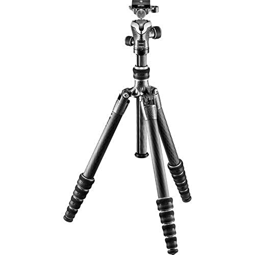 Gitzo Lightweight Series 1 Traveler Carbon Fiber Tripod with Center Ball Head, Silver & Black (GK1555T-82TQDUS)