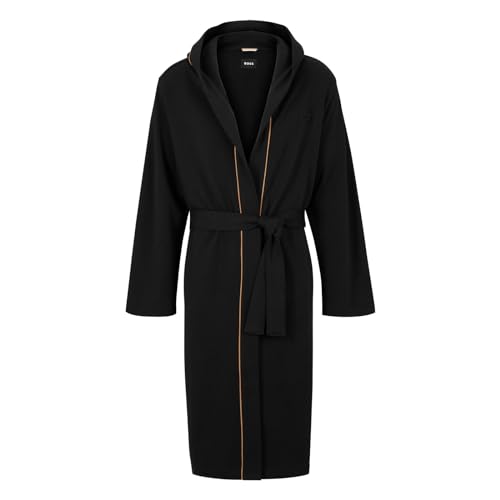 BOSS Iconic Hooded Robe Bata, Black1, XL de los Hombres