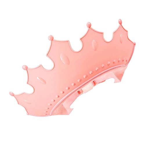 Image of MERRYHAPY Adjustable Soft Rubber Baby Shower Cap Crown Shape Toddler Shampoo Hat Eye and Ear Protection Kids Bath Visor Pink