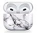 Produktbild MyGadget Hülle [ Marmor Muster ] kompatibel mit Apple AirPods 3. Generation - Qi kompatibel - Case Schutzhülle - robuster & stoßfester Bumper - Marmor Weiß
