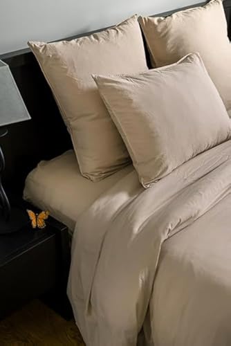 Funda nórdica de algodón lavado 220x240 cm en color guijarro para cama doble 2