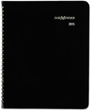At-A-Glance Products - Desk Monthly Planner, Jan-Dec, 2PPW, 8-3/4"x6-7/8", Black - Sold as 1 EA - DayMinder Monthly Planner features two-page-per-month spreads, and memo section with notes space. Ranges 12 months from January to December. Each spread includes unruled daily blocks, Julian dates, and past, current, and four future months reference. Wirebound planner is printed on quality recycled paper with 30 percent post-consumer material. Nonrefillable. English.