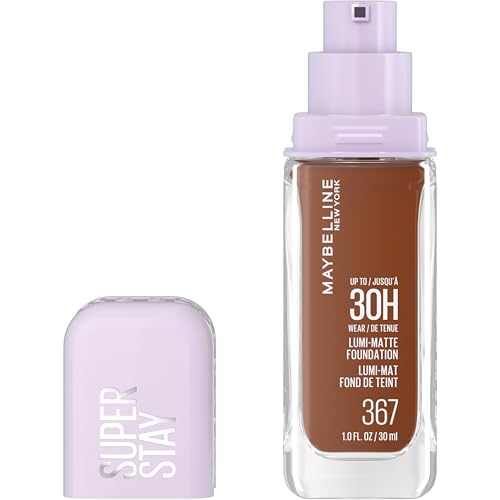 Maybelline Super Stay Lumi-Matte Foundation, Lightweight and Buildable Full Coverage Foundation Makeup For Up To 30HR Wear, 367, 1 Count