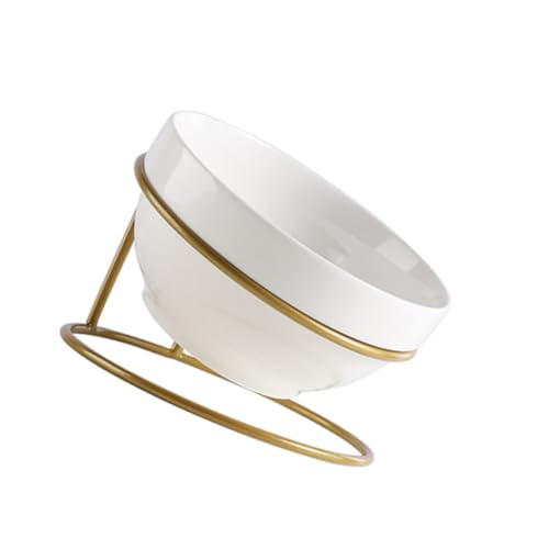 Mikikit 1pc Pet Feeding Bowl for Cats and Dogs Durable Ceramic Pet Food Container with Stand Comfortable Dining Experience Styles