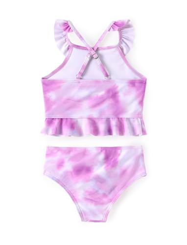Image of Disney Elsa Princess Toddler Girls Two Piece Tankini Top and Bow Tie Bikini Bottom Beach Swimsuit Set