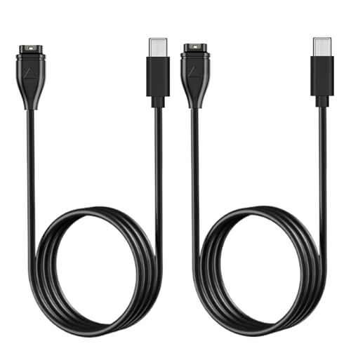 Paquete de 2 cargadores USB C compatibles con Garmin Approach S40/S42/S12/S60/S62/S70, Instinct/Instinct 2/Epix/Epix Pro, Fenix 7/7s/7X/7 Pro/6/6s/6X/6 Pro/5/5 Plus/5s Plus/5X Plus Cable de carga de