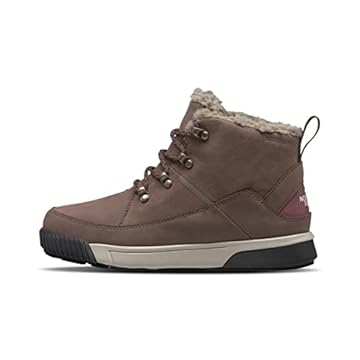 THE NORTH FACE Bota feminina Sierra Mid Lace isolada impermeável tênis de corrida para trilha, Marrom escuro/gengibre selvagem, 34