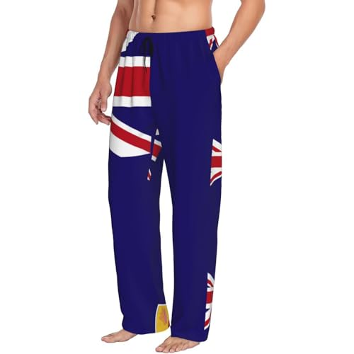Uruguay Flag Men's fully printed casual pants with elastic waistband pockets, suitable for home and sleep2