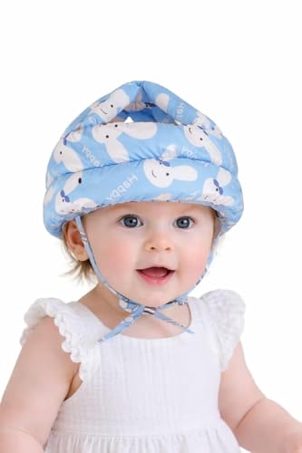 Image of Baby Helmet No Bump Safety Head Cushion Bumper Bonnet Adjustable Protective Cap Child Safety Headguard for Running Walking Crawling Safety Helmet (Blue)
