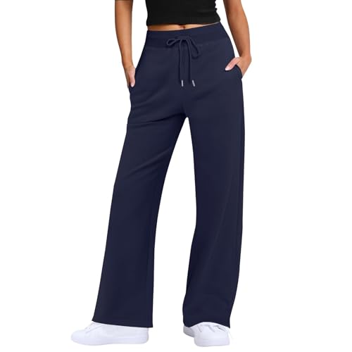 Pantalon de jogging femme bleu marine en taille S avec cordon et poches