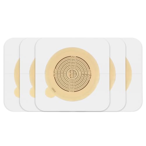 10 PCS Skin Barrier with Non-Woven Border for Two-Piece Colostomy Bags, Cut-to-Fit, 60mm Max – Flat Skin Barrier for Comfortable, Gentle Wear