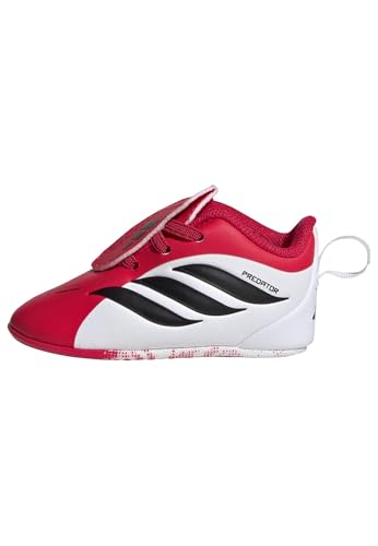 adidas Predator Crib Sneaker, Lucid Red-Black-White, 1 US Unisex Infant