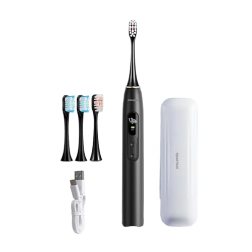 Oryzom ProSonic V1 – Détartreur dentaire sonique professionnel pour des dents plus lisses et une bouche plus propre, 5 modes de nettoyage (Noir Intelligent)