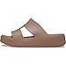 Crocs Women Getaway Platform H-Strap Sandals, Wedge Sandals for Women, Latte, 6 Women