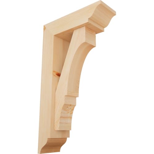 Ekena Millwork BKT0604X16X28BOA01SDF Balboa Traditional Smooth Bracket w/Offset Brace, 16"D x 28"H, Douglas Fir