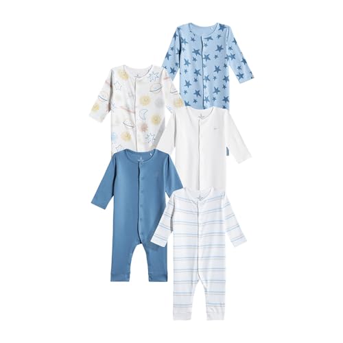 Image of Mothercare Sleepsuit Sleeveless Cotton Apple Print Pack of 5 Multicolour