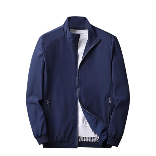 Men's Jackets Clearance Oversized Bomber Coats Solid Full Zip Long Sleeve Coats Office Work Business Jacket Outdoor Lightweight Thin Windbreaker Casual Loose Coats Fall Winter Comforty Outwear M-5XL