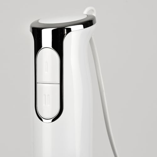 Girmi MX04 Batidora de Inmersión, 400W, Motor DC, 2 Velocidades, Cuchillas de Acero Inoxidable, Pie Antisalpicaduras, Color Blanco - imagen 3