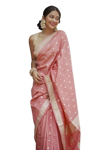Sugathari Sari Kanchipuram Kanchipuram en soie pour femme – Sari traditionnel de mariage et de fête avec chemisier – Sari ethnique indien en soie pour mariée,...