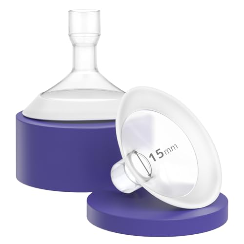 Paquete de 2 bridas para extractor de leche de 15 mm para Medela, borde suave y flexible, compatible con bomba Medela en estilo, Sonata, Freestyle, Symphony, conectores PersonalFit