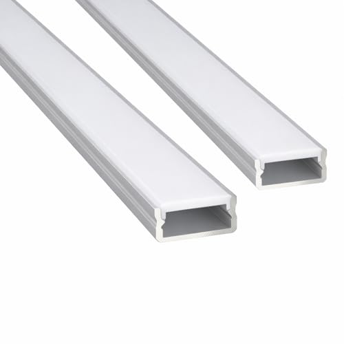 2'li Set LED Kanal Profil Alüminyum 13x6 mm 1 Metre Sıva Üstü İnce Kasa Opak Pleksi Difüzörlü Lineer LED Kanal