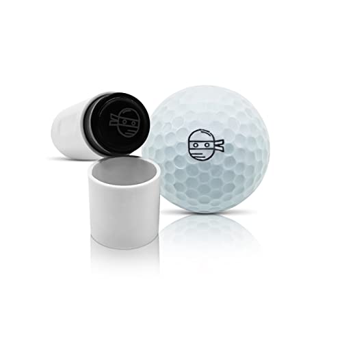 SWVL Sports Ninja Golf Ball Stamp Marker Multiple Designs Faces, Emojis Icons & More, Black, Small