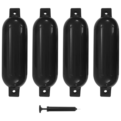 Vetnasa Defensas de Barco 4 Unidades PVC Negro 51x14 cm Vehículos y recambios, Piezas y Accesorios para vehículos, Accesorios y Piezas para embarcaciones, Atracada y Anclaje Negro 4,2 KG