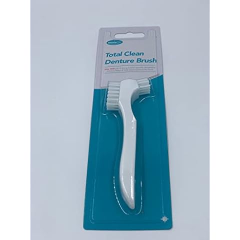 Buy-Simplicity® Denture Brush | Smart Design, Excellent Convenience, and Contoured Grips | Lightweight, Portable, Durable and Multi-Layered Bristles (White) Cover